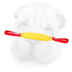 Shar Pei dog Training Bite Tug with Two Handles for French Linen