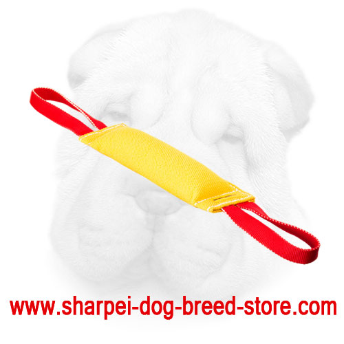 French Linen Shar Pei Bite Tug Filled with Soft Stuffing 