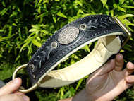 Shar Pei Royal Nappa Padded Hand Made Leather dog collar
