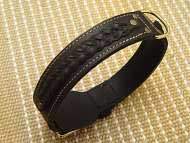 Shar Pei Gorgeous Wide 2 Ply Leather Dog Collar