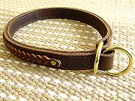 Shar Pei Gorgeous Wide 2 Ply Leather Choke Dog Collar - Fashion Exclusive