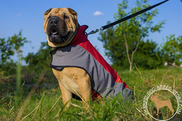 Resistant-to-tear nylon dog coat for Shar Pei