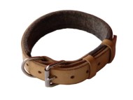 Shar Pei Padded Leather dog collar with thick felt