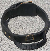 Shar Pei 2 ply leather agitation dog collar with handle