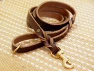 Handcrafted brown leather dog leash for walking and tracking L-3