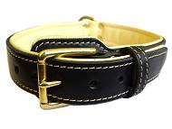 Shar Pei Royal Nappa Padded Hand Made Leather Dog Collar - code: C443
