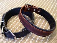 Shar Pei Leather dog collar padded with thick felt