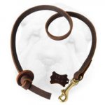 Leather Shar Pei Leash with Knot-Handle