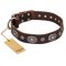 "Extra Pizzazz" FDT Artisan Adorned Brown Leather Sharpei Collar