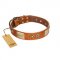 "Perfect Blend" FDT Artisan Tan Leather Sharpei Collar 1 1/2 inch (40 mm) wide