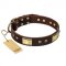 "Rich Fashion" FDT Artisan Decorated Leather Sharpei Collar with Plates and Studs