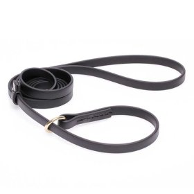 Black Biothane Sharpei Leash and Collar Combo