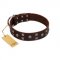 "Brown Shadow" Designer Handmade FDT Artisan Brown Leather Sharpei Collar