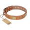 "The Middle Ages" FDT Artisan Handcrafted Tan Leather Sharpei Collar