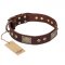 "Loving Owner" FDT Artisan Decorated Leather Sharpei Collar with Plates and Studs