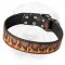 Leather Shar-Pei Collar Painted with Flames