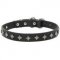 Leather Collar with Nickel Plated Stars