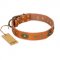 "Dandy Pet" FDT Artisan Handcrafted Tan Leather Sharpei Collar
