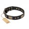 "Jewel Passion" FDT Artisan Fashionable Black Leather Sharpei Collar