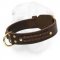 Extra Wide Strong Shar Pei Leather Collar with Fur Protecting Plate