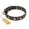 'Baroque Chic' FDT Artisan Studded Black Leather Sharpei Dog Collar