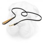 Genuine Leather Shar Pei Leash with Brass Snap Hook