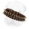 Extra Wide Shar Pei Leather Collar with Refined Spiked and Studded Decoration