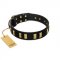 "Glorious Night" FDT Artisan Decorated Black Leather Sharpei Collar