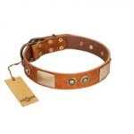 "Perfect Blend" FDT Artisan Tan Leather Sharpei Collar 1 1/2 inch (40 mm) wide