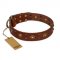 "Unfailing Charm" FDT Artisan Studded Tan Leather Sharpei Collar