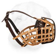 Police Design Heavy Duty Leather Muzzle for Shar Pei