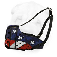 Leather Shar-Pei Muzzle Hand Painted with American Flag Leather Shar-Pei Muzzle Hand Painted with American Flag