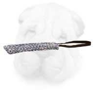 French Linen Shar Pei Bite Tug with Handy Loop