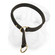 Exquisitely Decorated with Braids 2 Ply Leather Choke Collar for Your Shar Pei
