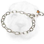 Chain Choke Collar for Shar Pei Behavior Correction, 1/9 inch (3 mm) Link Diameter