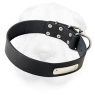 Shar Pei Breed Leather Collar with ID Tag