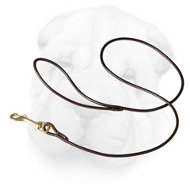 Slim Leather Shar Pei Leash for Dog Show