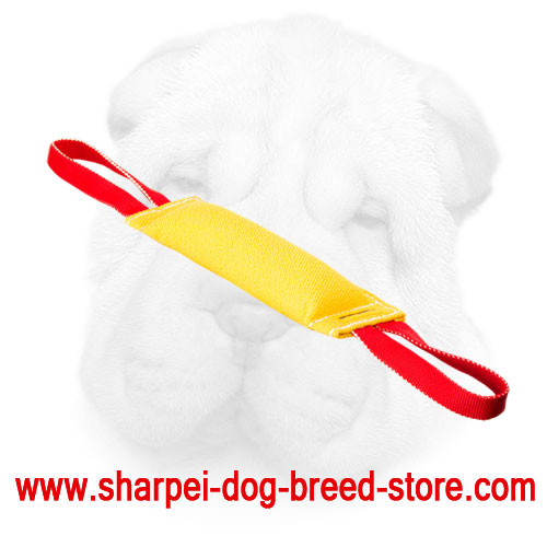 French Linen Shar Pei Bite Tug Equipped with Nylon Handles