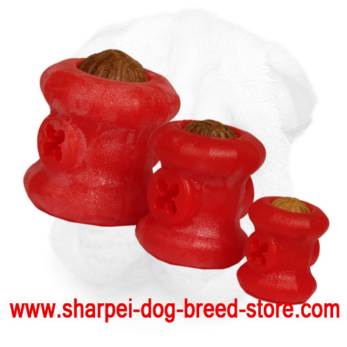 Ribbed Rubber Shar Pei Treat Dispenser Shar Pei Treat Dispenser Made of Ribbed Rubber