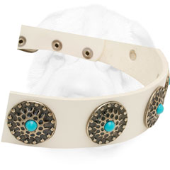 Shar-Pei Decorated Collar with Blue Stones