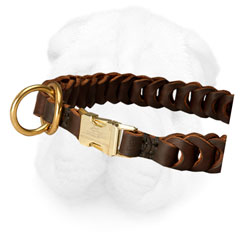 Choke Leather Shar-Pei Collar With Quick Release Buckle