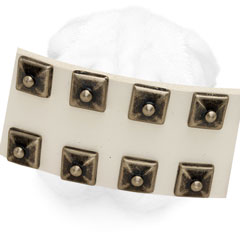 Leather Shar Pei Collar Decorated with Square Studs