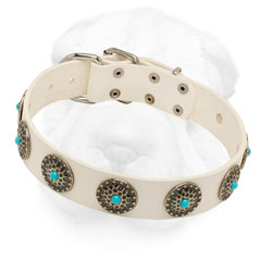 Shar-Pei Elegant Collar Decorated with Blue Stones
