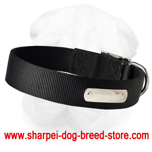 Shar-Pei Nylon Collar with Name Tag