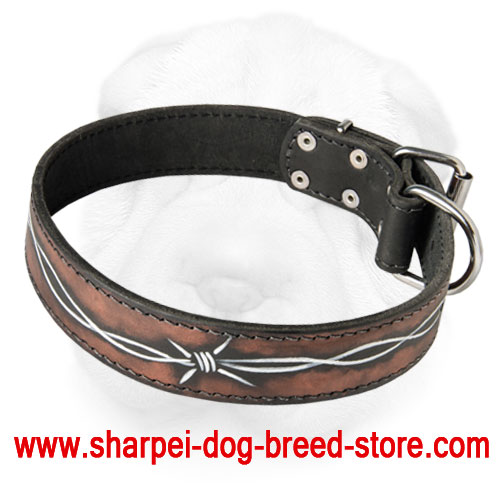 Painted Shar-Pei Collar "Barbed Wire"