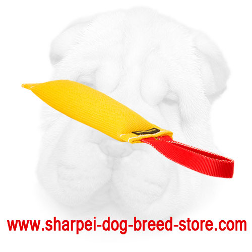 French Linen Shar Pei Bite Tug with Soft Inner Stuffing