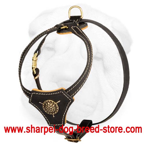 Exclusive Leather Harness for Shar Pei Puppies
