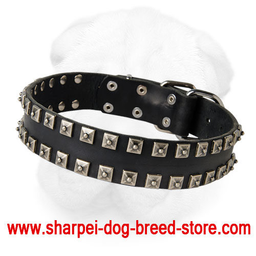 Shar-Pei Collar with "Caterpillar" Decoration - Click Image to Close