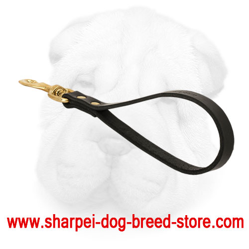 Genuine Leather Shar Pei Traffic Leash