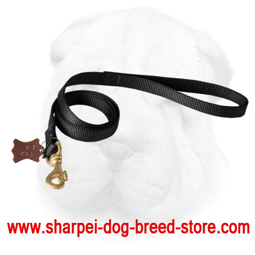 Nylon Shar Pei Leash with Brass Snap Hook